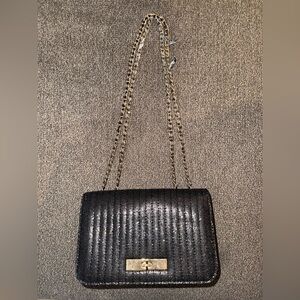 Elegant Black Chain Strap Bag Glitter Sequin Embellished